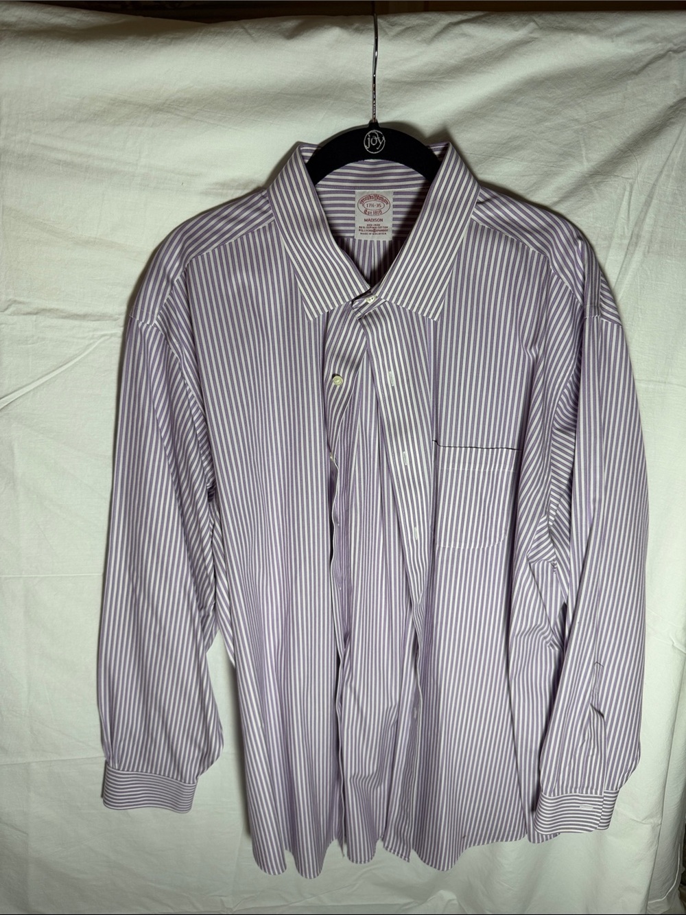 Brooks Brothers Lavender and White Striped Dress Shirt